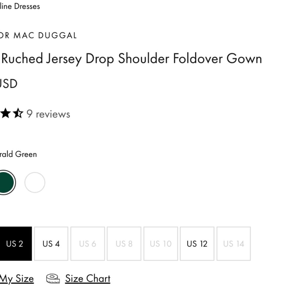 Ieena for Mac Duggal  Green Ruched Jersey Drop Shoulder Foldover Gown - Picture 6 of 9